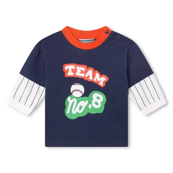 T-shirt manches bicolores Garçon Bleu