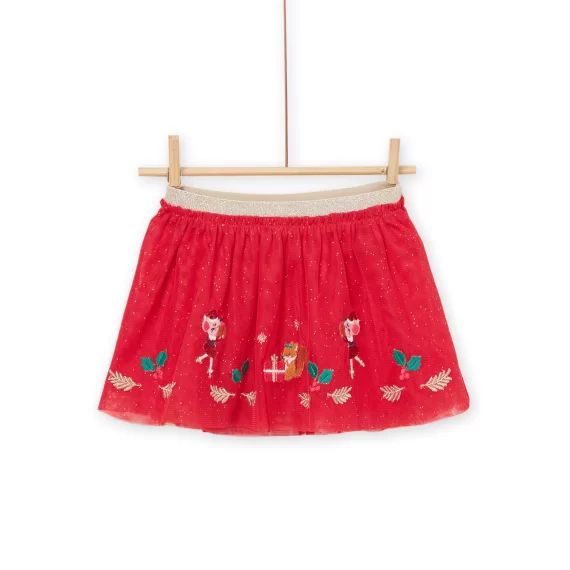 Jupe Unie En Tulle – Rouge