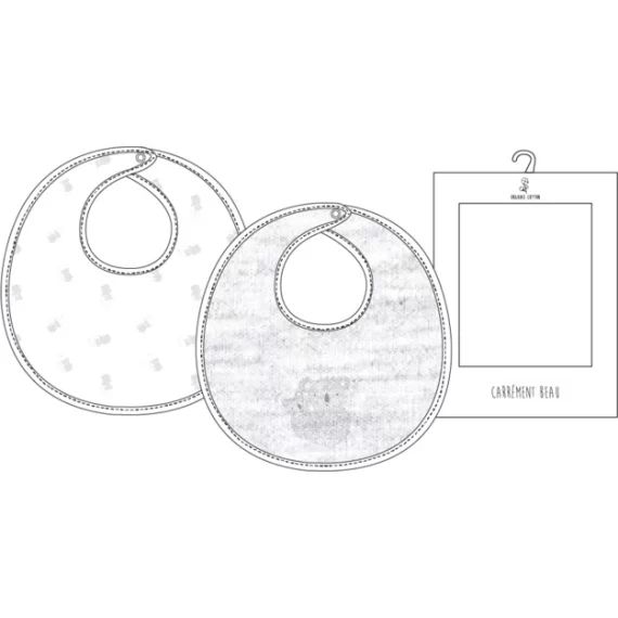 Lot de 2 bavoirs Garçon Gris