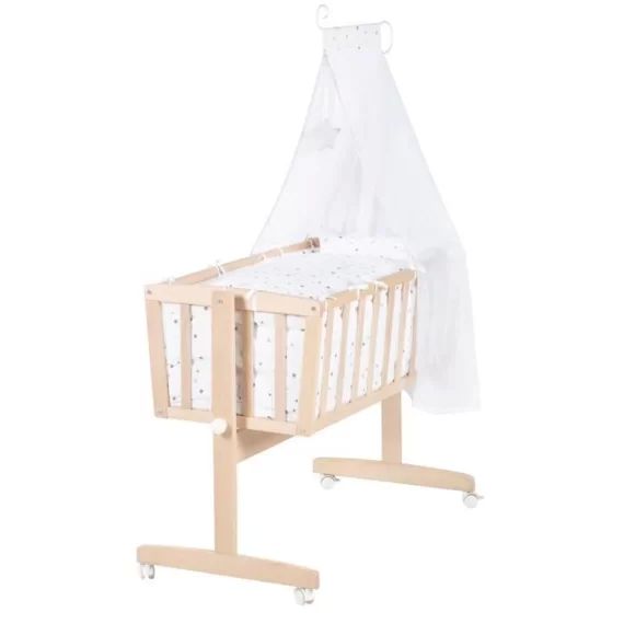 Berceau Bébé ROBA Star Magic – Bois de Hêtre – Matelas Inclus – 40x90cm marron