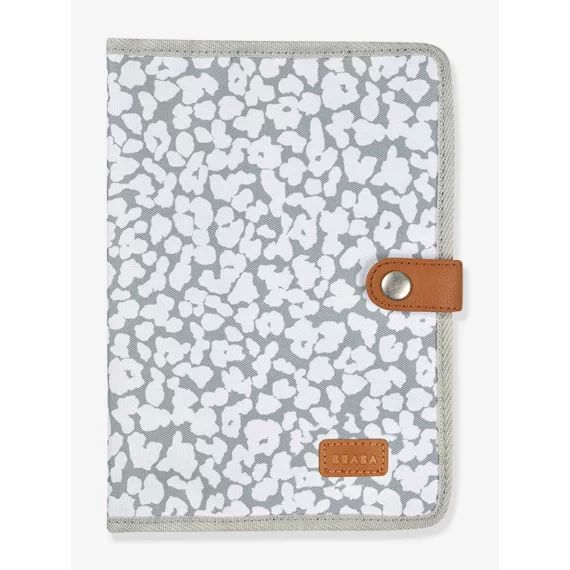 Protège-carnet de santé BEABA gris imprimé (cherry blossom)