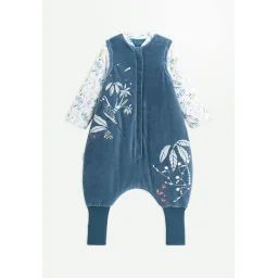 Turbulette D&rsquo;hiver En Velours Avec Pieds Retroussables Et Manches Amovibles Bianca Bleu