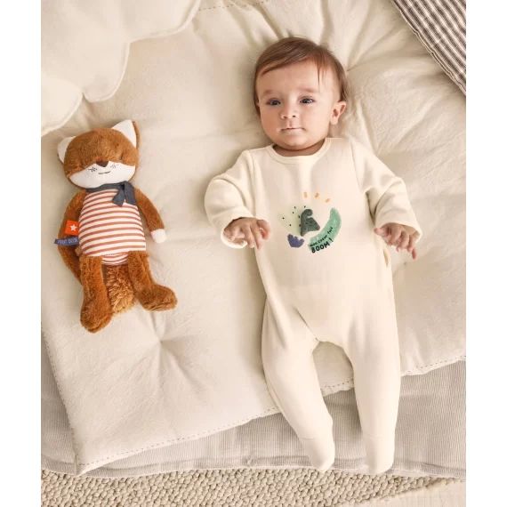 Dors bien écru bébé en coton biologique avec motif coloré –  – Soldes