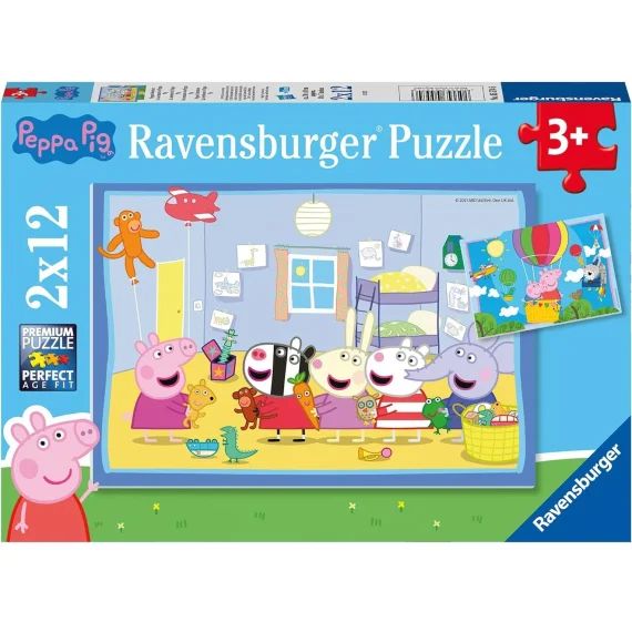 Puzzle Les Aventures De Peppa Pig 2×12 Pcs Bleu