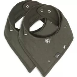 Lot de 2 bavoirs bandanas Stargaze Leaf Green