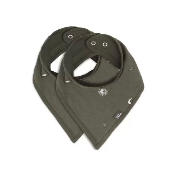 Lot de 2 bavoirs bandanas Stargaze Leaf Green