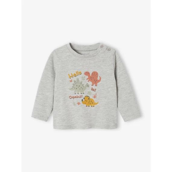 T-shirt fantaisie bébé garçon gris chiné