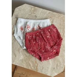 Lot De 2 Bloomers Bébé En Gaze De Coton Fiesta Rose