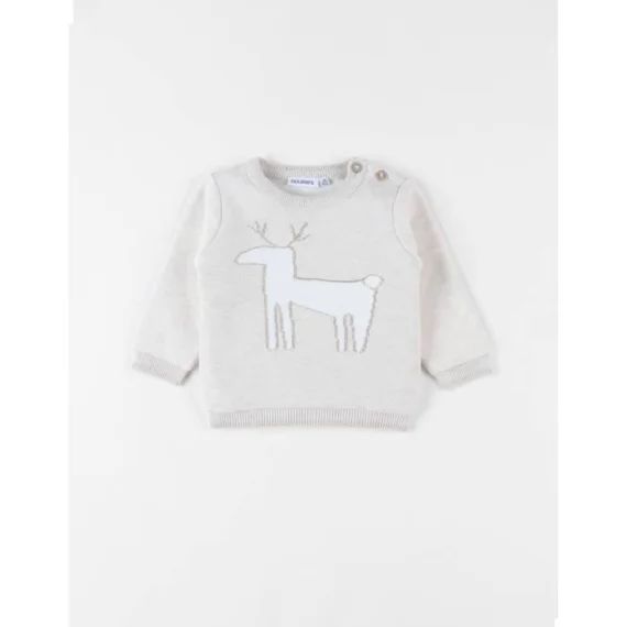 Pull De Noël Tricot Chiné – Beige Beige