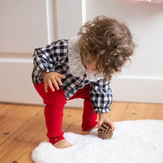 Legging en tricot Fille Rouge