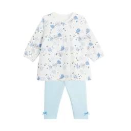 Ensemble Robe Et Legging En Molleton Bébé Fille Luna Bleu