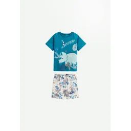 Pyjama Enfant Manches Courtes Santorini Bleu