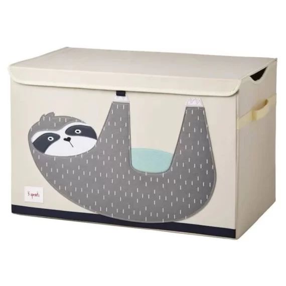 Coffre à Jouets – 3 Sprouts – Paresseux – Beige – Vert – Polyester beige