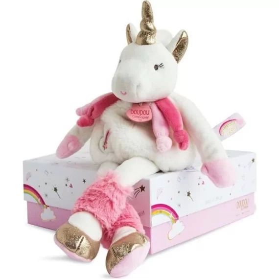 DOUDOU ET COMPAGNIE Lucie la licorne – Pantin  22cm blanc