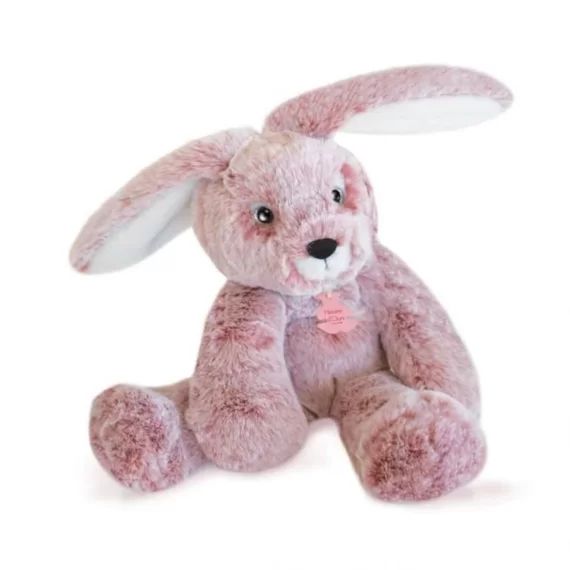Histoire d&rsquo;Ours – Peluche Lapin Rose Sweety Mousse 25 cm blanc