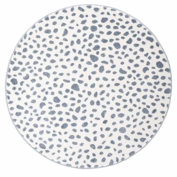 Tapis Enfant Maldä Tissé Main Polypropylène Silver Blue Rond Ø120 – Nattiot Gris