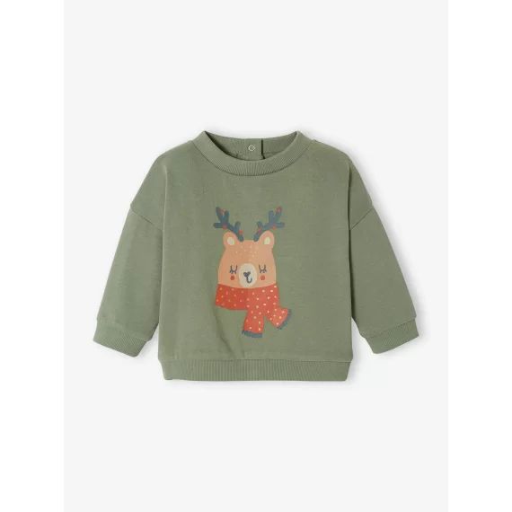 Sweat de Noël bébé vert sauge