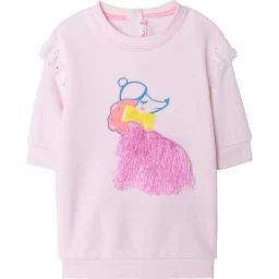 Robe en molleton avec volants Fille Rose