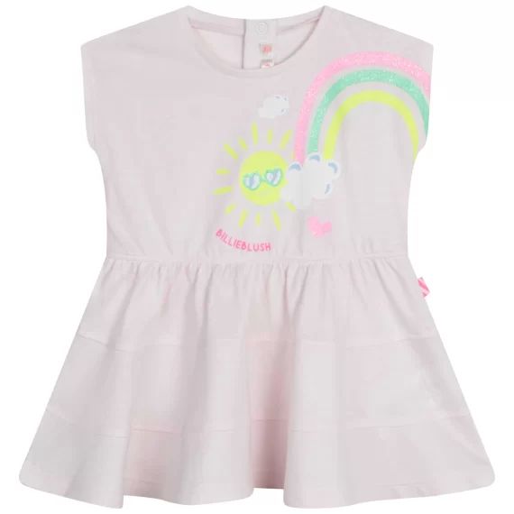 Robe à manches courtes Fille Rose