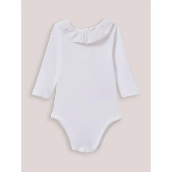 Body Avec Collerette En Coton Biologique Blanc Casse