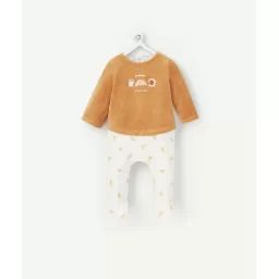 Dors bien velours bébé en fibres recyclées imprimé croissants –  – Soldes