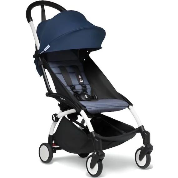 Babyzen Yoyo² – Poussette Pliable – Cadre Blanc – Version 6+ – Bleu Air France Bleu