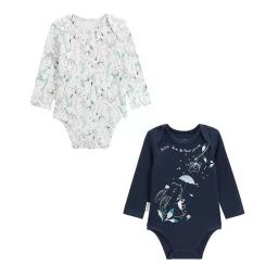 Lot De 2 Bodies Bébé Manches Longues Misscerise Bleu