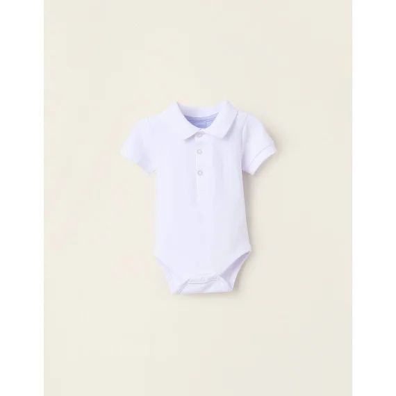 Body-polo À Manches Courtes Blanc