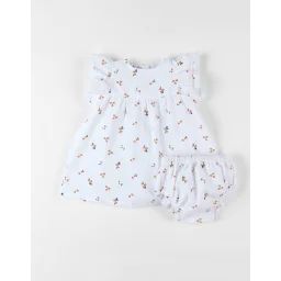 Set Robe + Bloomer Imprimé Fleuri Blanc