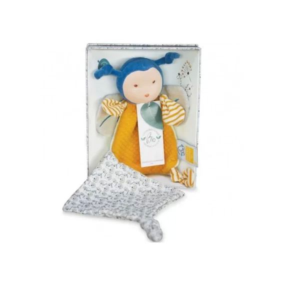 Doudou attache sucette Pollen l&rsquo;abeille bio