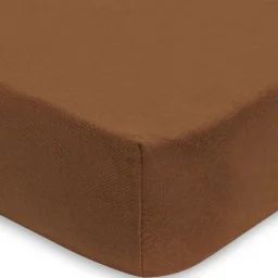 Lot de 2 draps housses en coton Caramel/Biscuit (60 x 120 cm)