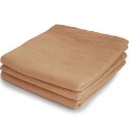 Lot de 3 langes en coton bio Fall Yellow (60 x 60 cm)