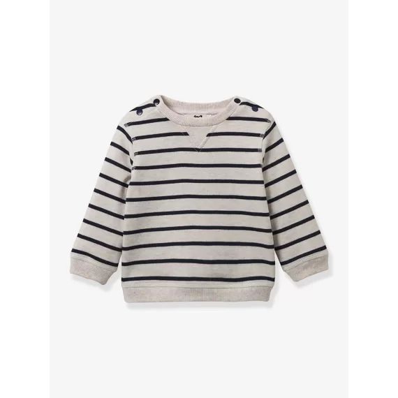 Sweat rayé en coton bio CYRILLUS rayé marine