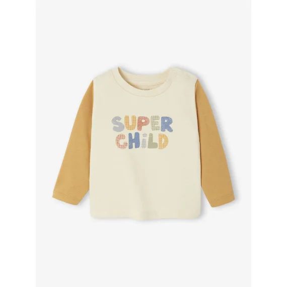 T-shirt bébé manches longues ocre