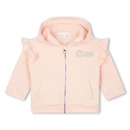 Sweat-shirt à capuche zippé Fille Beige