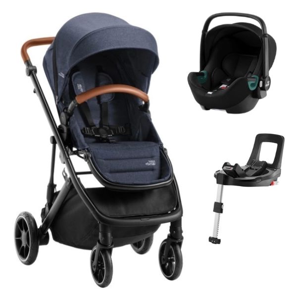 Poussette Britax Strider M – Navy Ink + Coque Auto Baby-Safe 3 i-Size – Space Black + Base Flex 5Z