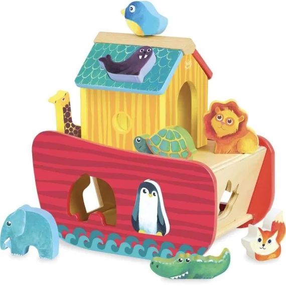 Jouet D&rsquo;éveil – Vilac – Arche Des Animaux Des Formes – Mixte – 24 Mois – 2 Ans – Intérieur – 8 Animaux En Bois Multicolore