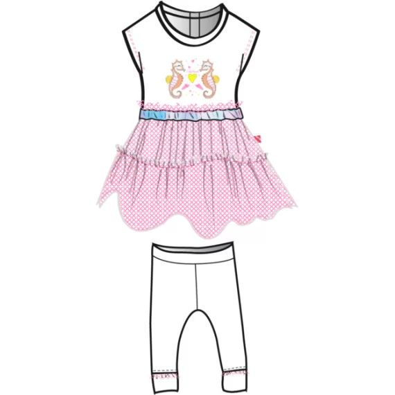 Robe imprimé hippocampes Fille Blanc