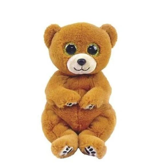 Ty – Beanie Babies – Peluche Duncan l&rsquo;ours 15 cm, Marron blanc