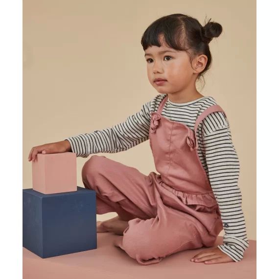 La salopette évolutive vieux rose en coton chanvre –  – Soldes