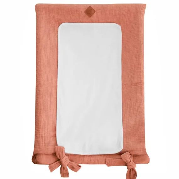 Housse De Matelas À Langer En Gaze De Coton Jeanne Terracotta