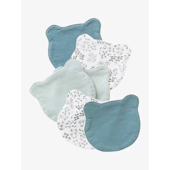 Lot de 6 lingettes lavables Animal écru