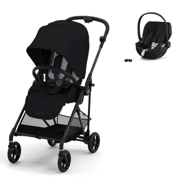 Poussette Cybex Melio 3 Châssis Carbon – Moon Black + Coque Auto Cloud T i-Fix – Sepia Black (2023)