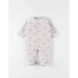 Pyjama En Velours Côtelé Imprimé Girafes Beige