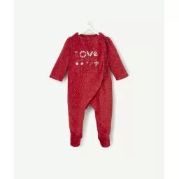 Dors-bien de nöel en velours rouge et coton biologique –  – Soldes