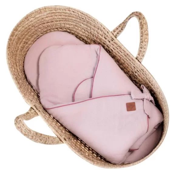 Couverture D’emmaillotage En Gaze De Coton Jeanne Rose