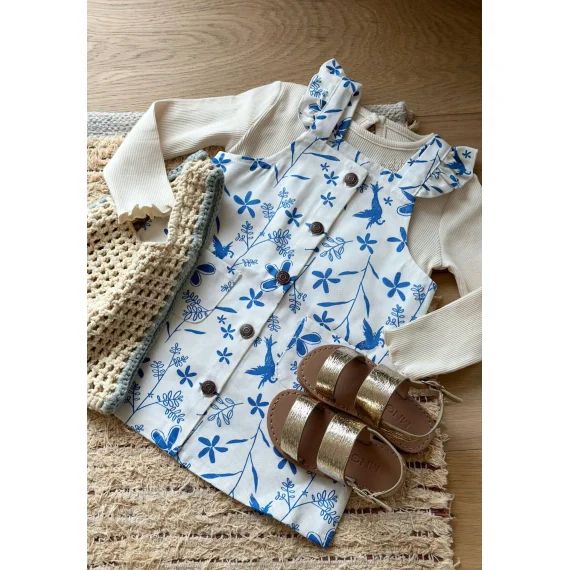 Robe Bébé En Jean Écrue Océan D&rsquo;amour Ecru