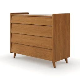 Commode 4 Tiroirs Bois Massif Peter Noisette