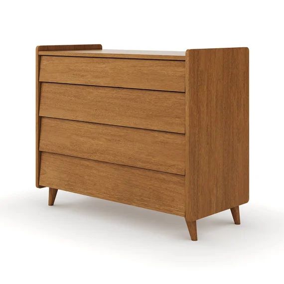 Commode 4 Tiroirs Bois Massif Peter Noisette