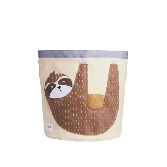 Sac à jouets – 3 SPROUTS – Paresseux – Marron – Coton marron
